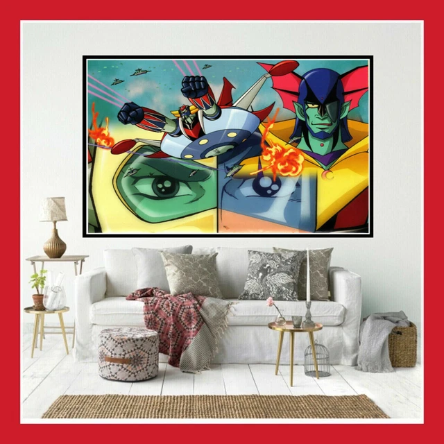 Poster Vintage Goldorak – Coton 1976 | Affiche Magazine Japon | Neuf Avec Personnages UFO Grendizer