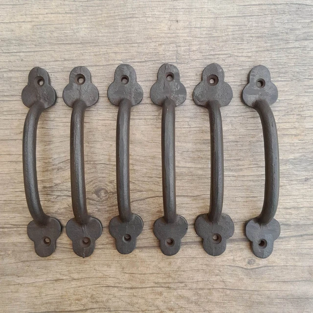 6pcs Vtg Victorian cast iron door window Drawer cabinet screen cupboard handle