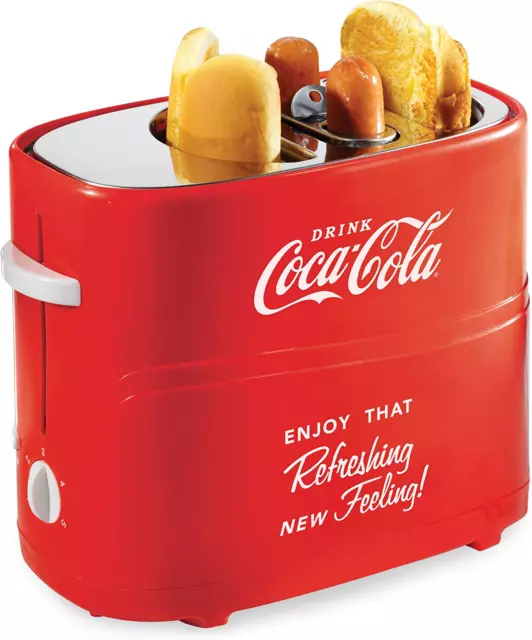 Nostalgia Coca-Cola 2 Mini Tongs Hot Dog Toaster Sausages Chicken Turkey Veggie