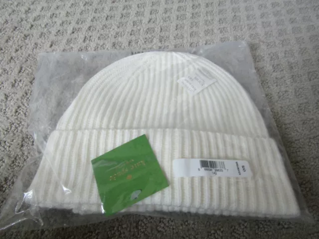 KATE SPADE BEANIE WITH LARGE BOW cream new