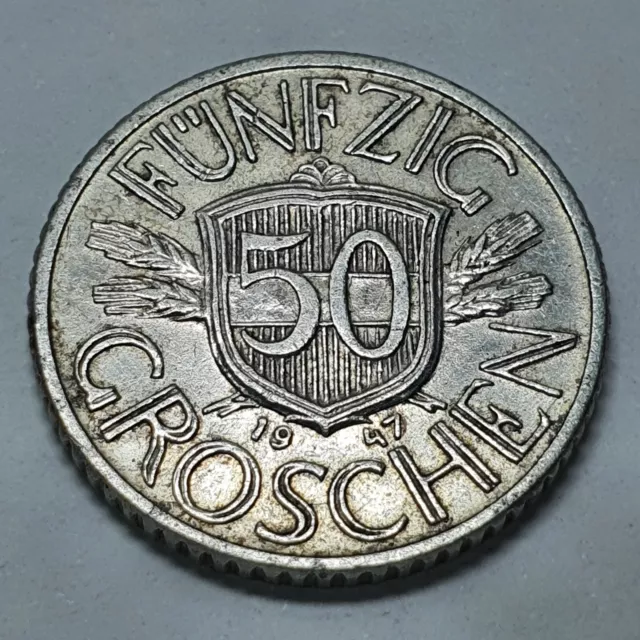 Austria 50 Groschen 1947 Coin 02958