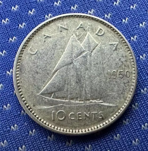 1950 Canada 10 Cents Coin  .800 Silver      #G139