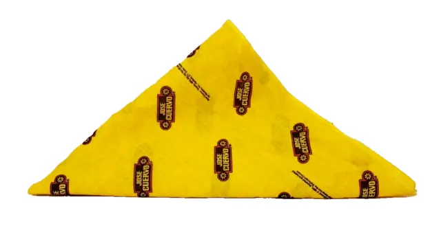 Jose Cuervo Tequila Vintage Bandana/Head Scarf, Yellow & Black 20"x20" 1991