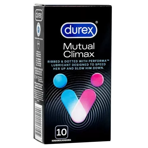 Durex Mutual Climax condoms Performax intense Ribbed Dotted Prolong Box of 10