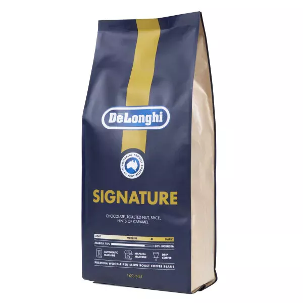 Delonghi Signature Blend Coffee Beans 1KG (SIGNATURE1KG) 70% Arabica 30% Robusta