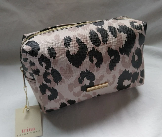 Trina Turk Leopard Print Travel Cosmetic Bag