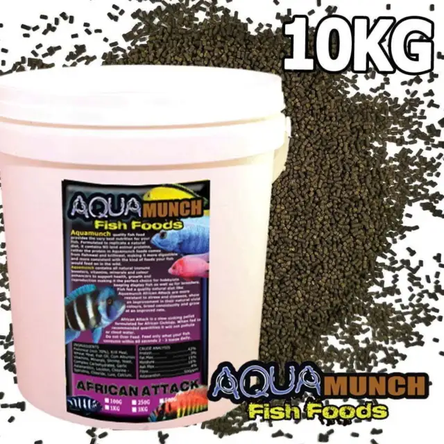 FKC Aqua African Attack Cichlid Small Sinking Aquarium Fish Food Pellets 10KG