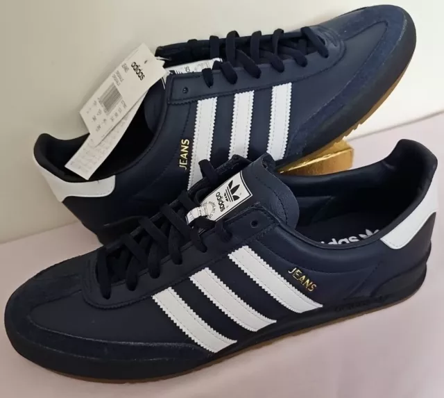 Adidas jeans online leather trainers navy/white