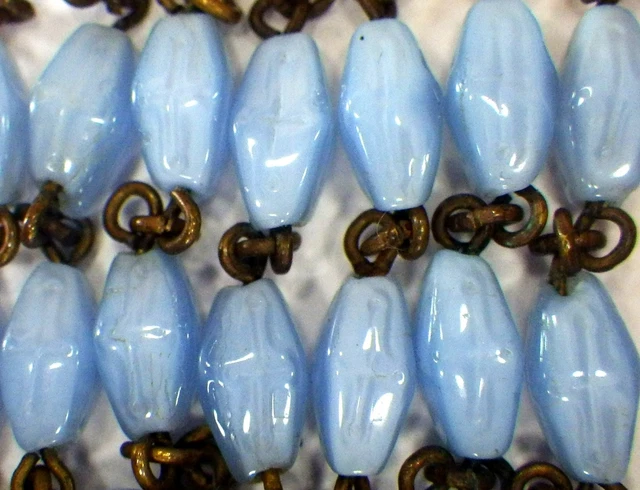 ⭐ Vintage Art Glass Rosaries ✞ Rosary Celtic Crucifix ☧ Cross Inside Mater Beads