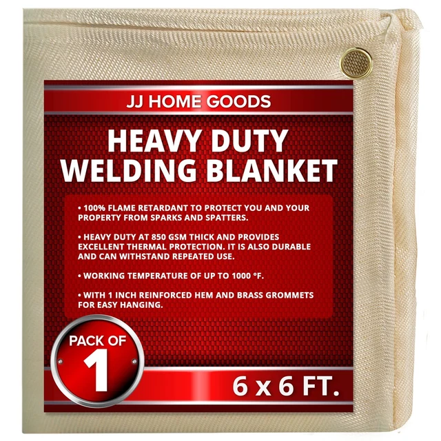 JJ Home Goods Heavy Duty Welding Blanket 6x6 ft Fiberglass Welding Curtain [8...