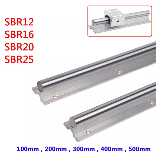 Length 4'' ~ 20'' SBR12 16 20 25 Linear Motion Shaft Slide Rails for Printer CNC