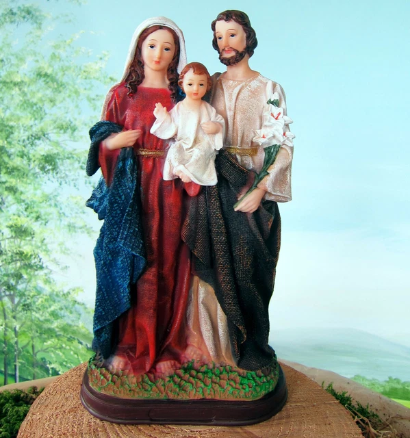 Kaltner Weihnachtskrippe - Handbemalte Heilige Familie Figur Aus Kunststein