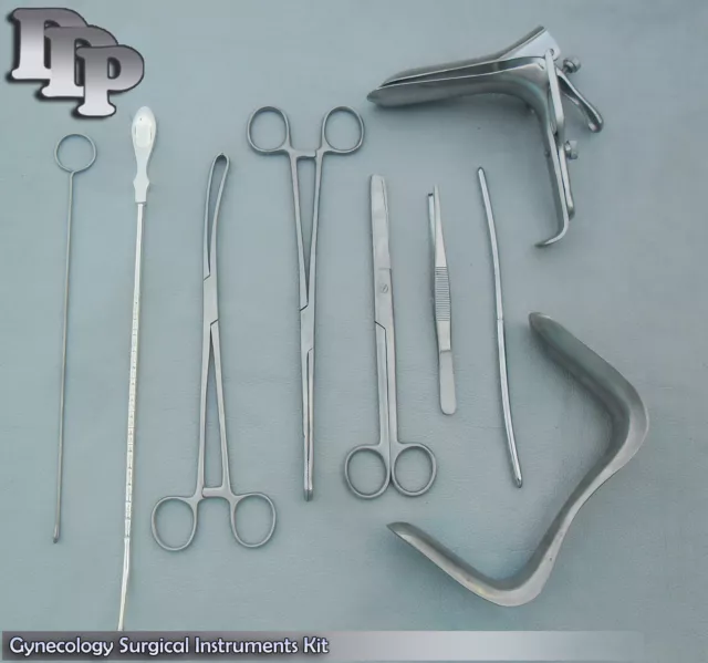 Gynecology Surgical Instruments Kit Forceps , Speculum, curettes VULSELLUM, iud 3