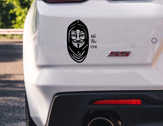 thumbnail image 2 of Vendetta Anonymous Mask Guy Decal Sticker – 110mm X 110mm – For Car, Van, Bike, Toolbox 2 of 2