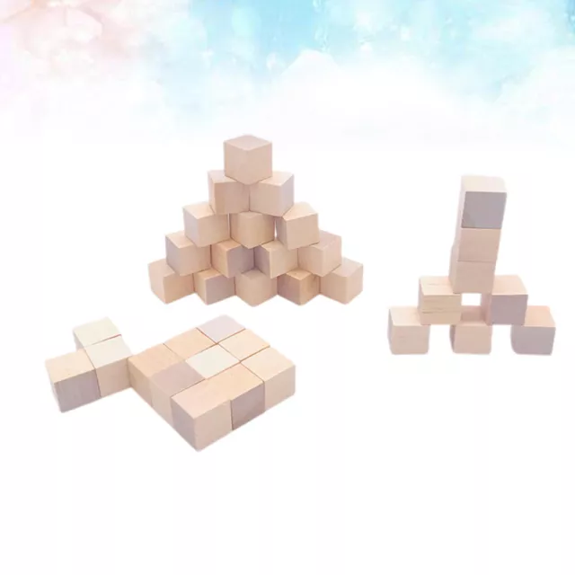 36pc Cube Block Wood Square Blocks Wood Cubes Puzzle  DIY Wood Cubes