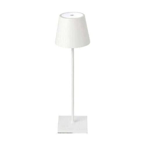 Lampada Da Tavolo Led Ricaricabile  Poldina Touch Dimmer Nera 3 Tonalita'  Luce 3