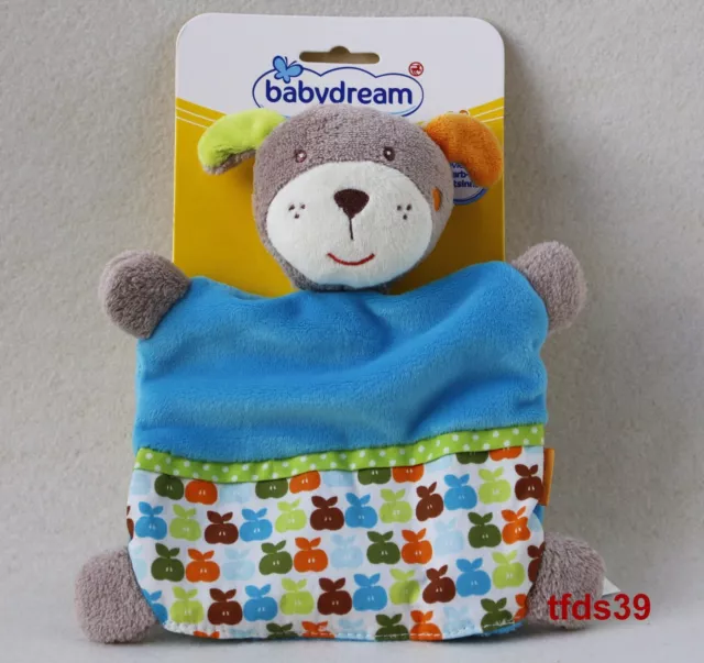 Babydream Hund blau Äpfel NEU Schmusetuch Kuscheltuch Rossmann Bär Teddy (T139)