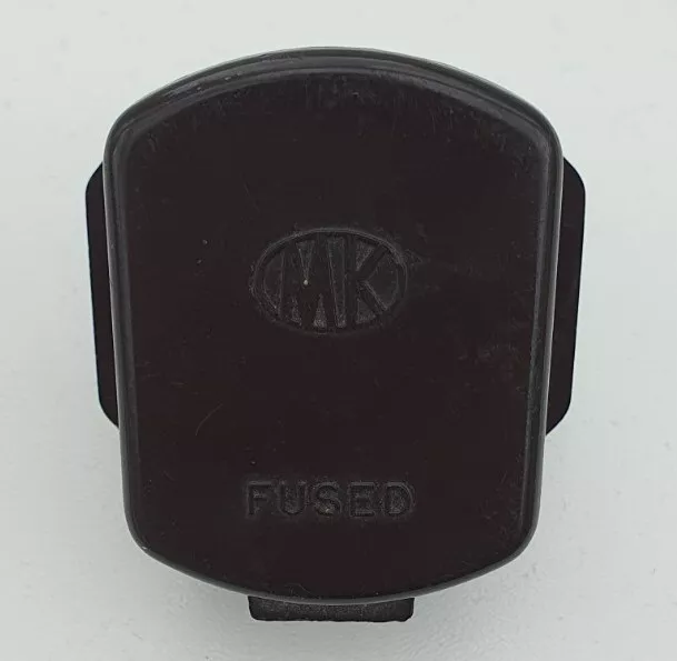 Vintage MK Bakelite Brown Square Pin Plug 13 Amp - Made in England