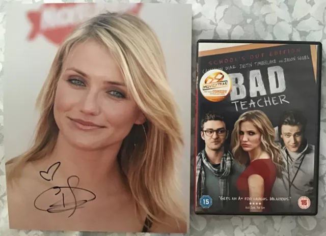 CAMERON DIAZ,BAD TEACHER DVD,8” x 10” GENUINE HAND SIGNED PHOTO ,COA