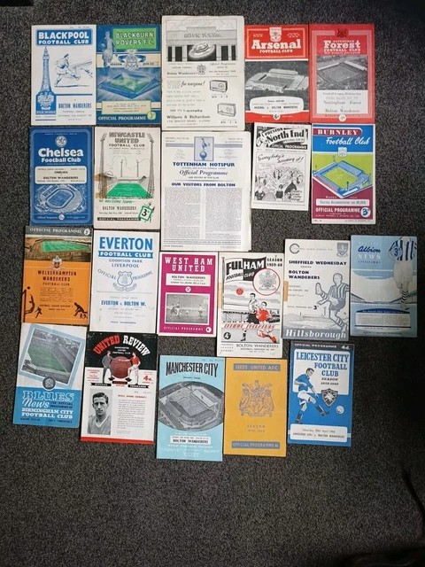 Lot De 18 Programmes De Match Bolton Wanderers – Domicile/Extérieur – Années 70 à 90 (très Bon état)