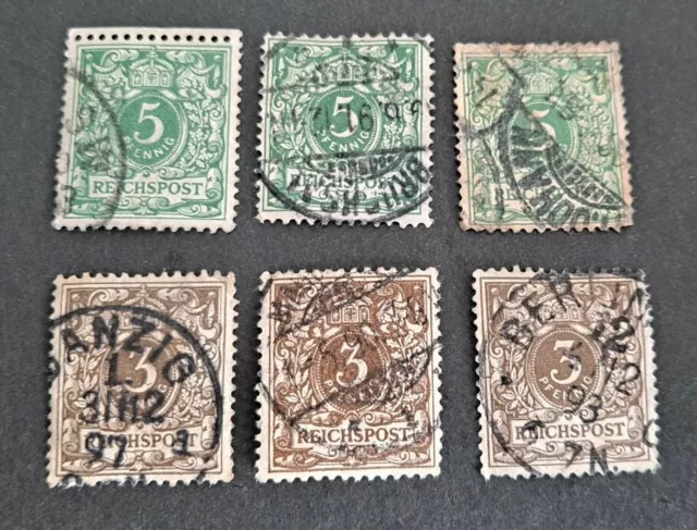 German Empire 1889 Reichpost 3 /5 Pf Stamp Colour Variation Selection