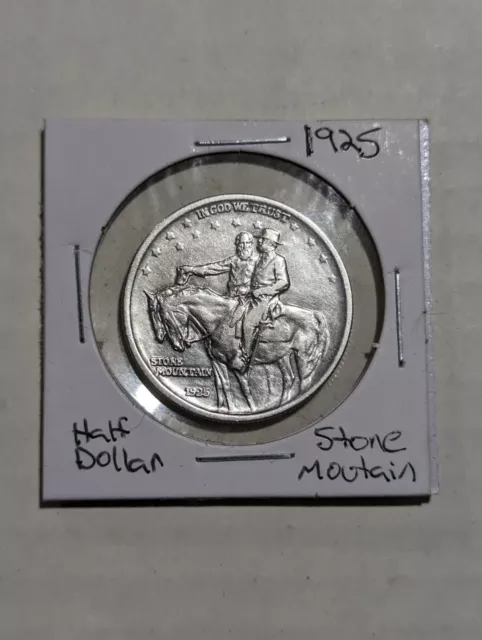 1925 Stone Mountain Memorial 90% Silver Commemorative Half Dollar Nice Shape!!!