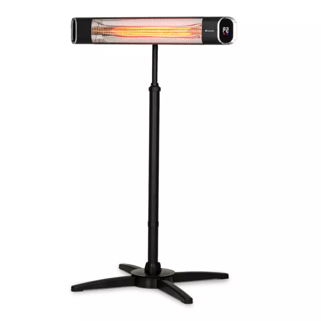 Infrarotheizstrahler Terrasse Heizgerät Garten Heizung IP65 Timer 2000 W Schwarz