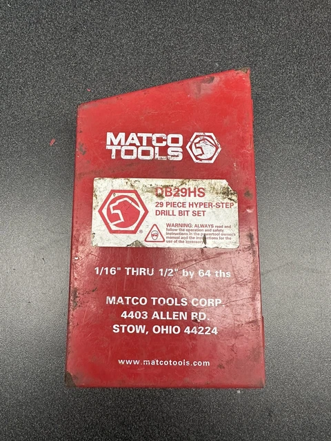 Matco Tools DB29HS 29 Piece Hyper-Step Drill Bit Set