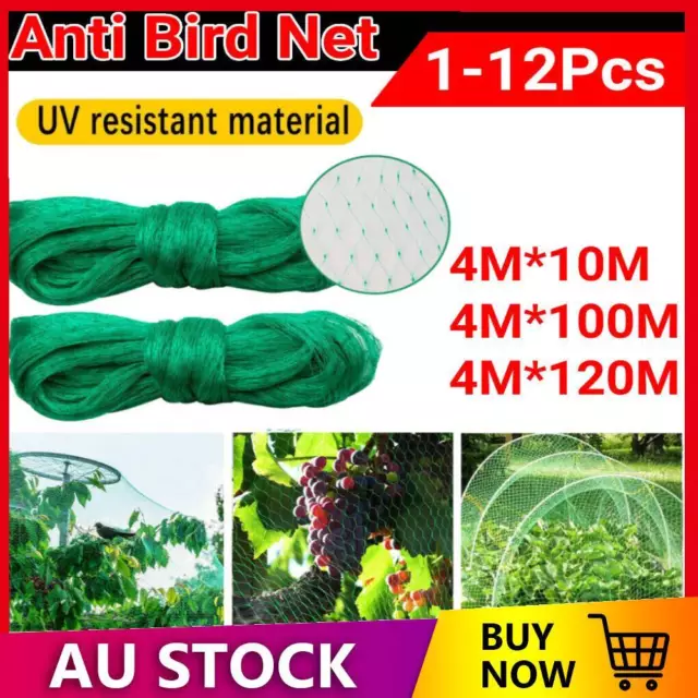 Anti Bird Netting Garden Net Mesh Commercial Fruit Tree Pond Protect Cover 12Pcs