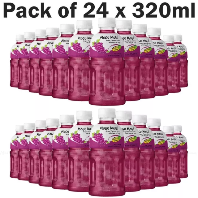 Mogu Mogu Drink Grape Flavour with Nata de Coco 320ml - 24pcs