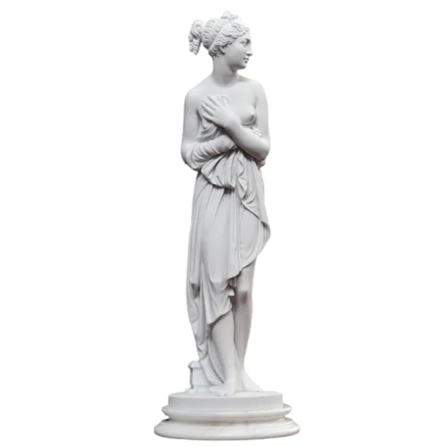 Venus Italica De Canova Escultura de Mesa En Mármol Blanco H. 40cm