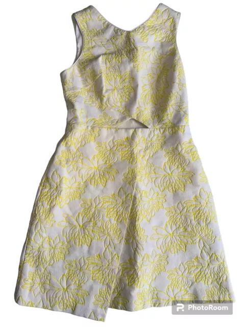 Shoshanna Womens yellow floral Sleeveless Midi Dress Size 8 style# 1498342