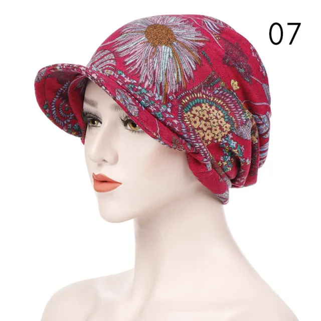 Women Cotton Floral Hat Beanie Slouch Cancer Chemo Cap Warm Muslim Headwear Wrap