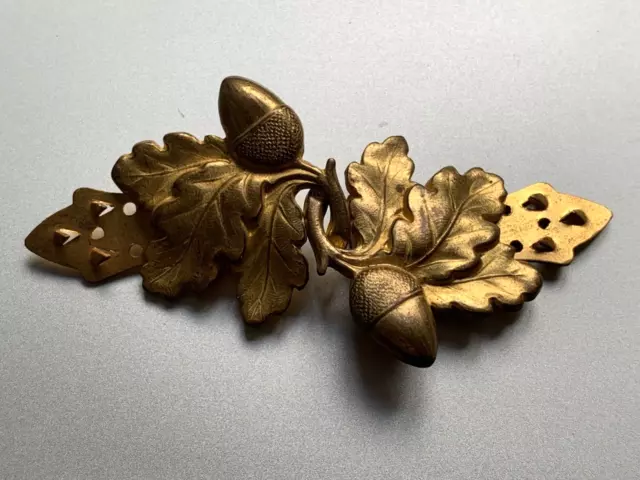 Beautiful Antique Victorian French Buckle - Oak leaves & fruits 2 1/2"