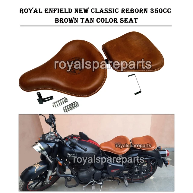 POUR ROYAL ENFIELD Classique 500 350 Marron Fauve Avant Cuir Sièges