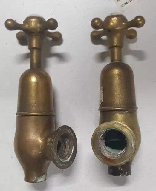 Old Heavy Weight Solid Brass Globe Taps