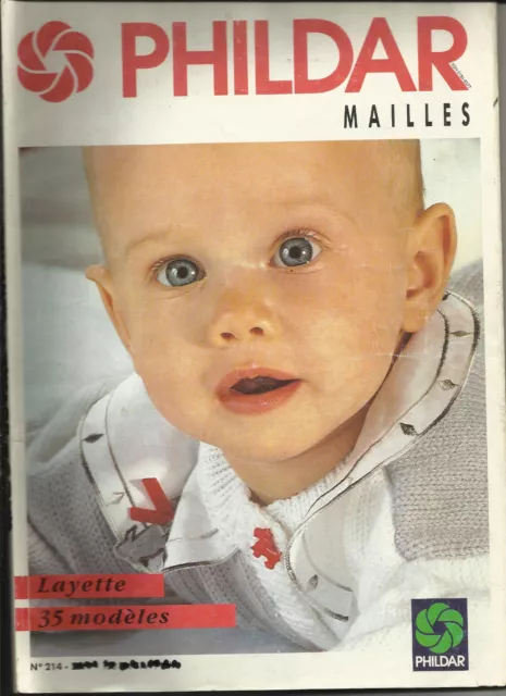 Livre Catalogue Tricot Crochet Machine « Phildar »Layette N°214