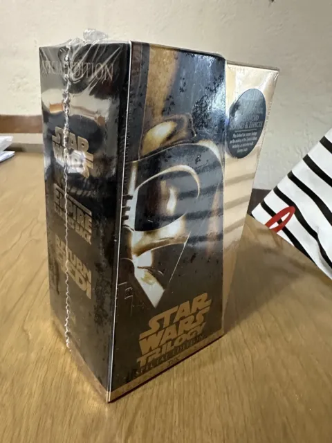 New Star Wars Trilogy VHS 1997 Special Limited Edition Movie Gold Box Set Sealed
