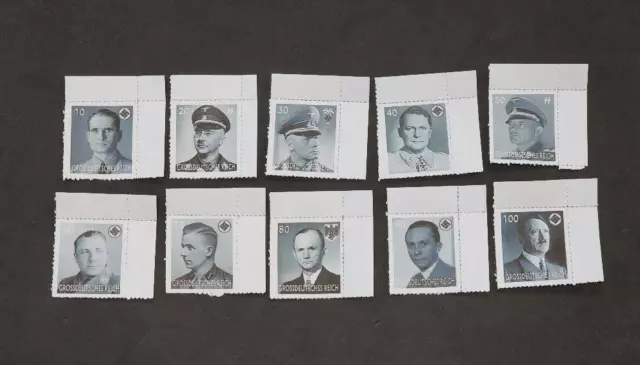 WWIl WW2 German Third Reich Nazi Stamp set w corners The evil Evil Men WW2 WWII