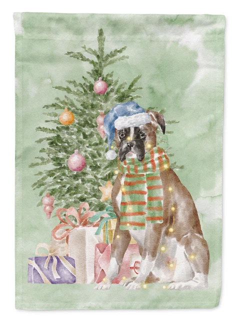 Boxer Christmas Presents and Tree Flag Garden Size CK8243GF