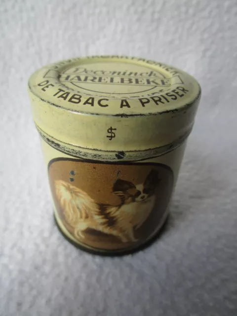 sehr alte seltene kleine Schnupftabak-Dose Blechdose Deconinck Harelbeke Extra