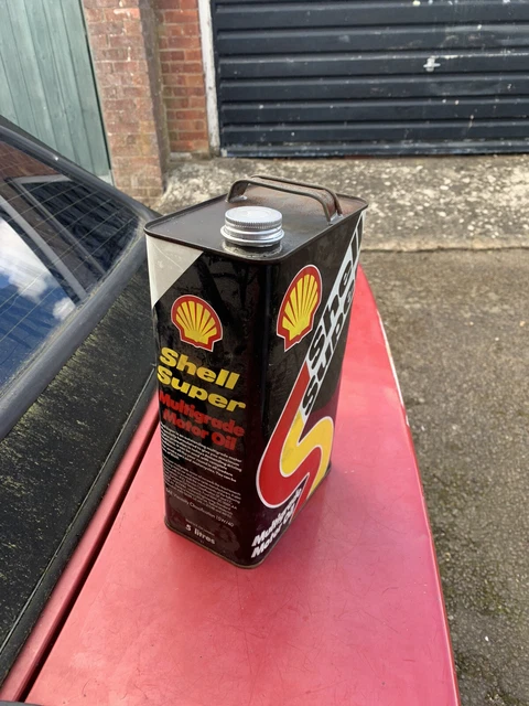 Shell super old oil can 5 litres