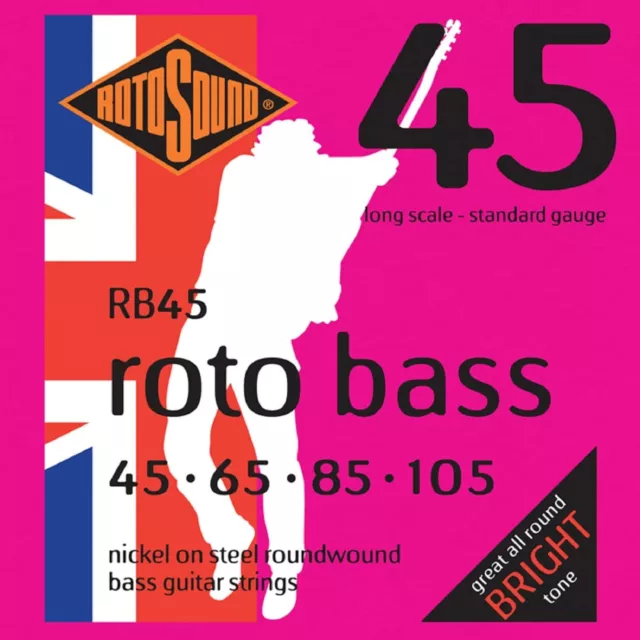 Rotosound RB45 Roto Bass Nickel on Steel Roundwound Bass Guitar Strings 45-105