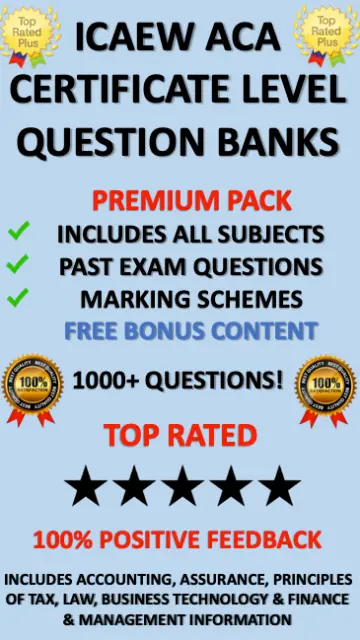 Icaew Aca Exam Test Papers Certificate Level Question Banks