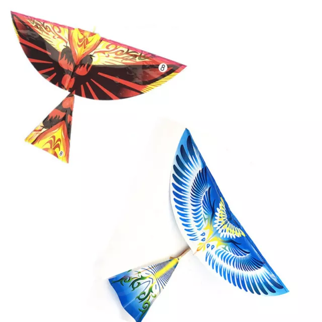 DIY Elastic Rubber Band Powered Flying Birds Kite Funny Kids Outdoor Toy Gif_FE