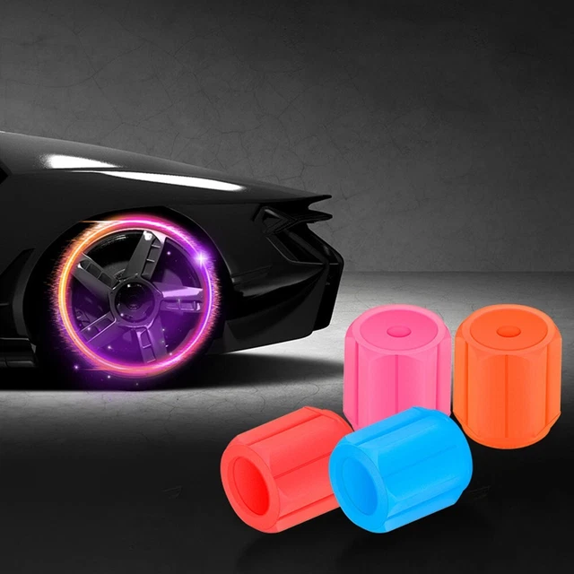 4 pz tappo valvola pneumatici fluorescente universale per auto luminoso/bici valvola tappo stelo