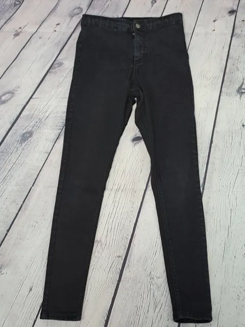 Jeans denim neri Topshop gambe skinny taglia 28" vita (JV21)