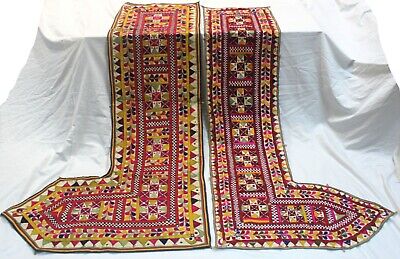 Pair Of Door Valance Kutch Old Fine Craft Banjara Heavy Embroidery Trim Tapestry