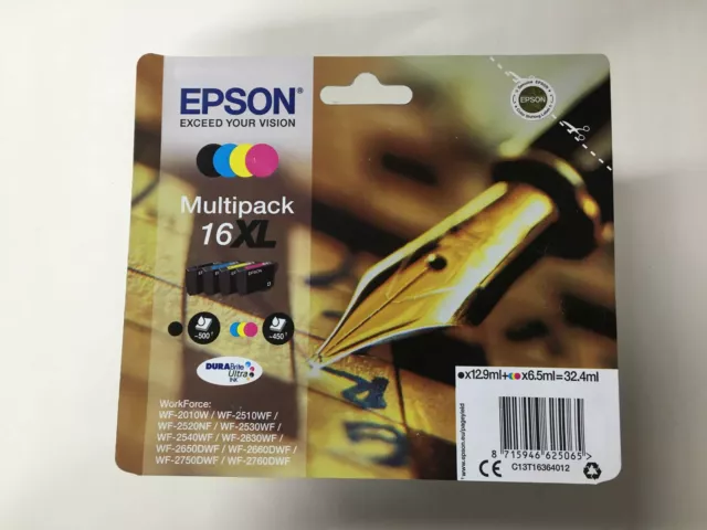 orig. Epson Multipack 16XL Black Cyan Magenta Yellow Tintenpatronen OVP Rechnung