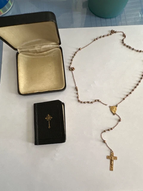 Vintage 10K Gold Rosary with Cross and Prayer Book Vintage 10K Gold Rosary with Cross and Prayer Book